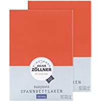 Los mejores  - Julius Zöllner 8380347710 - Sábana Bajera Ajustable para Cuna (2 Unidades- 60 x 120 cm y 70 x 140 cm)- Color Coral